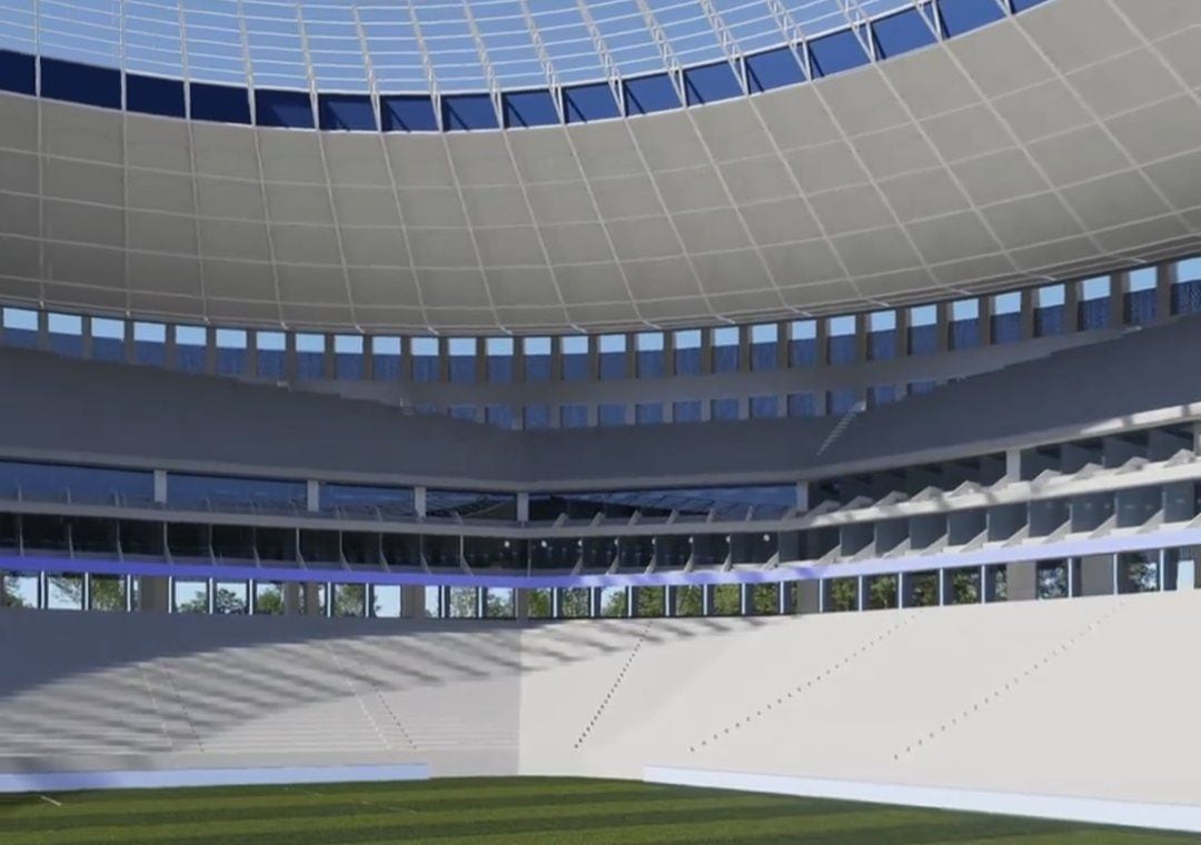 La afición destacó que en el proyecto las tribunas están a ras de campo, como en los estadios ingleses. (Foto: X / @Victor_VelRan).