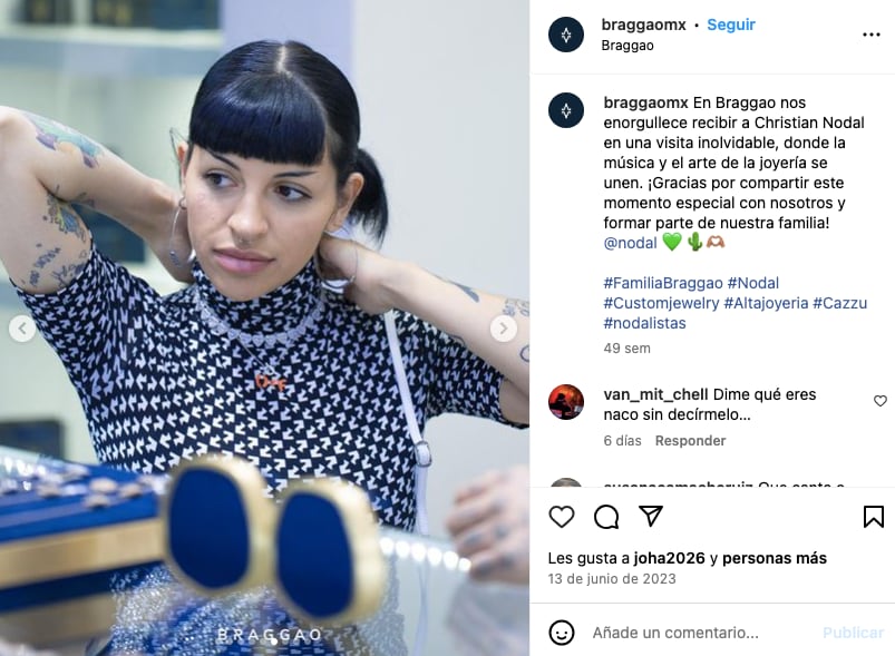 La rapera argentina Cazzu lució varias piezas que le regaló Nodal a lo largo de su relación. (Foto: Instagram / @braggaomx).
