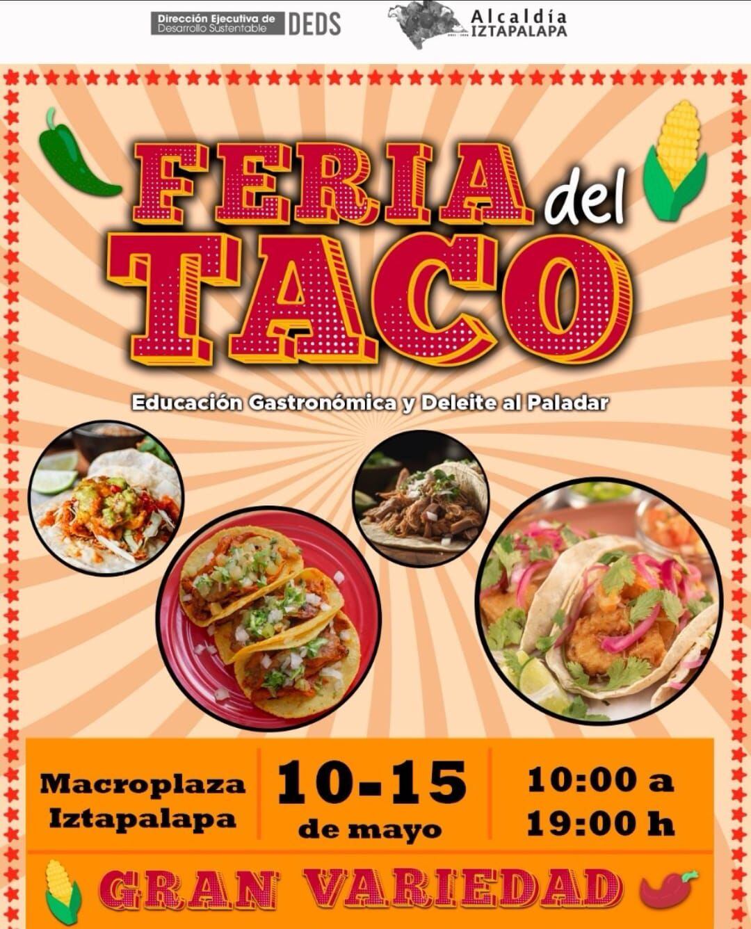 El cartel de la Feria del Taco en Iztapalapa. (Foto: X @Alc_Iztapalapa)