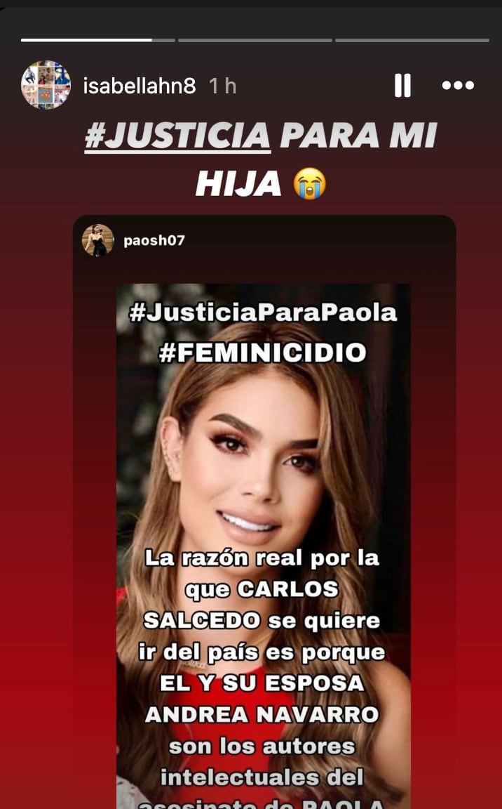 La madre de Paola Salcedo acusa al futbolista de la muerte de su hija. (Foto: Instagram)