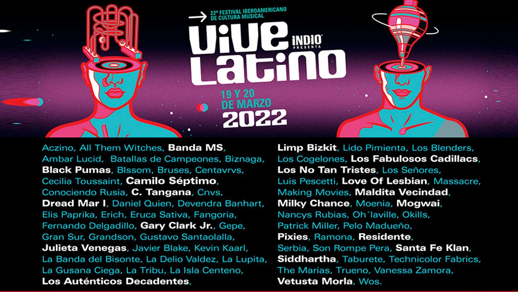 Aczino, Limp Bizkit, Lido Pimienta y Julieta Venegas: Así será la cartelera del Vive Latino 2022