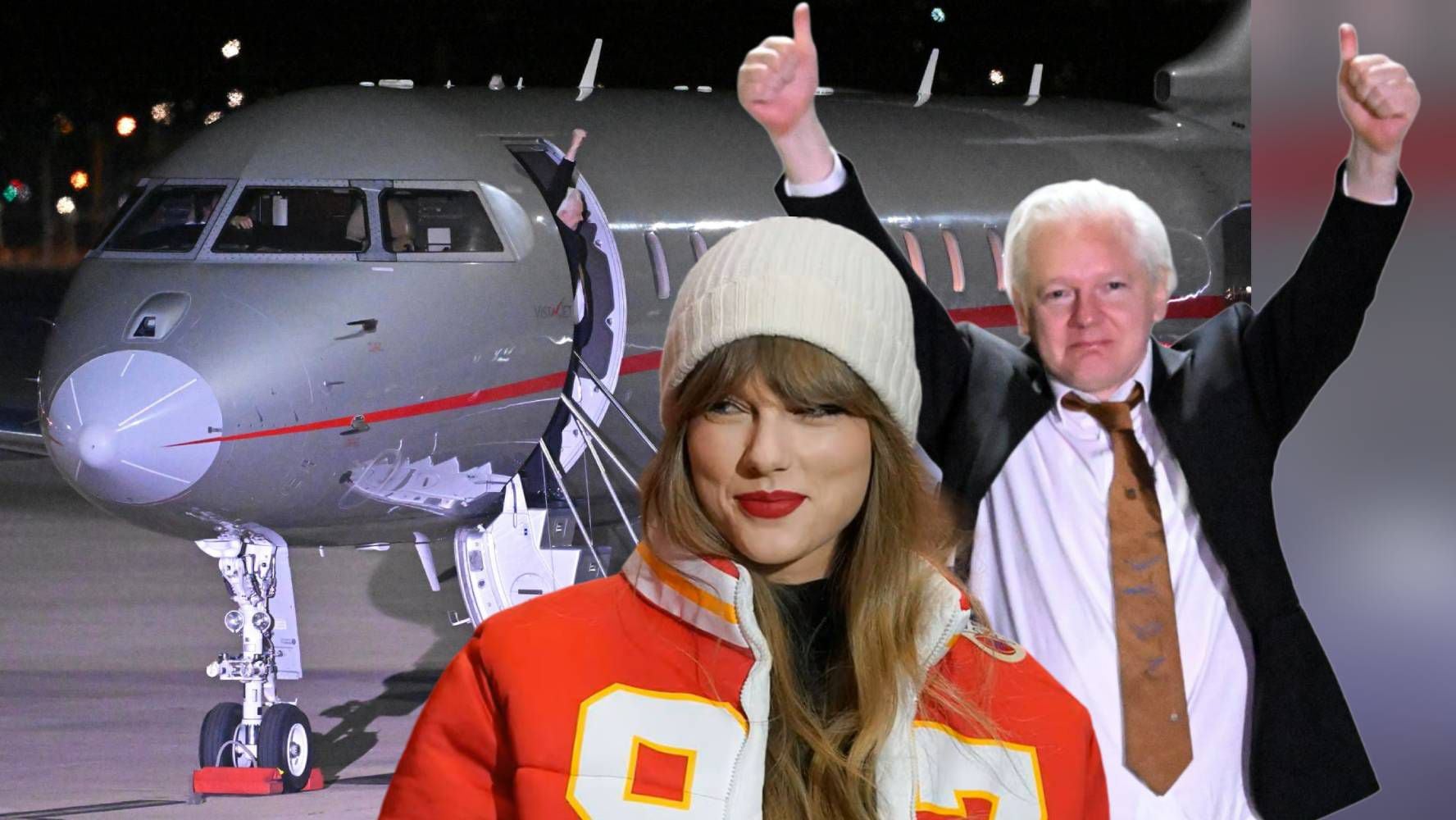 ‘Karma’ es libertad: Assange regresa a Australia en el avión que Taylor Swift usó para ir al Super Bowl