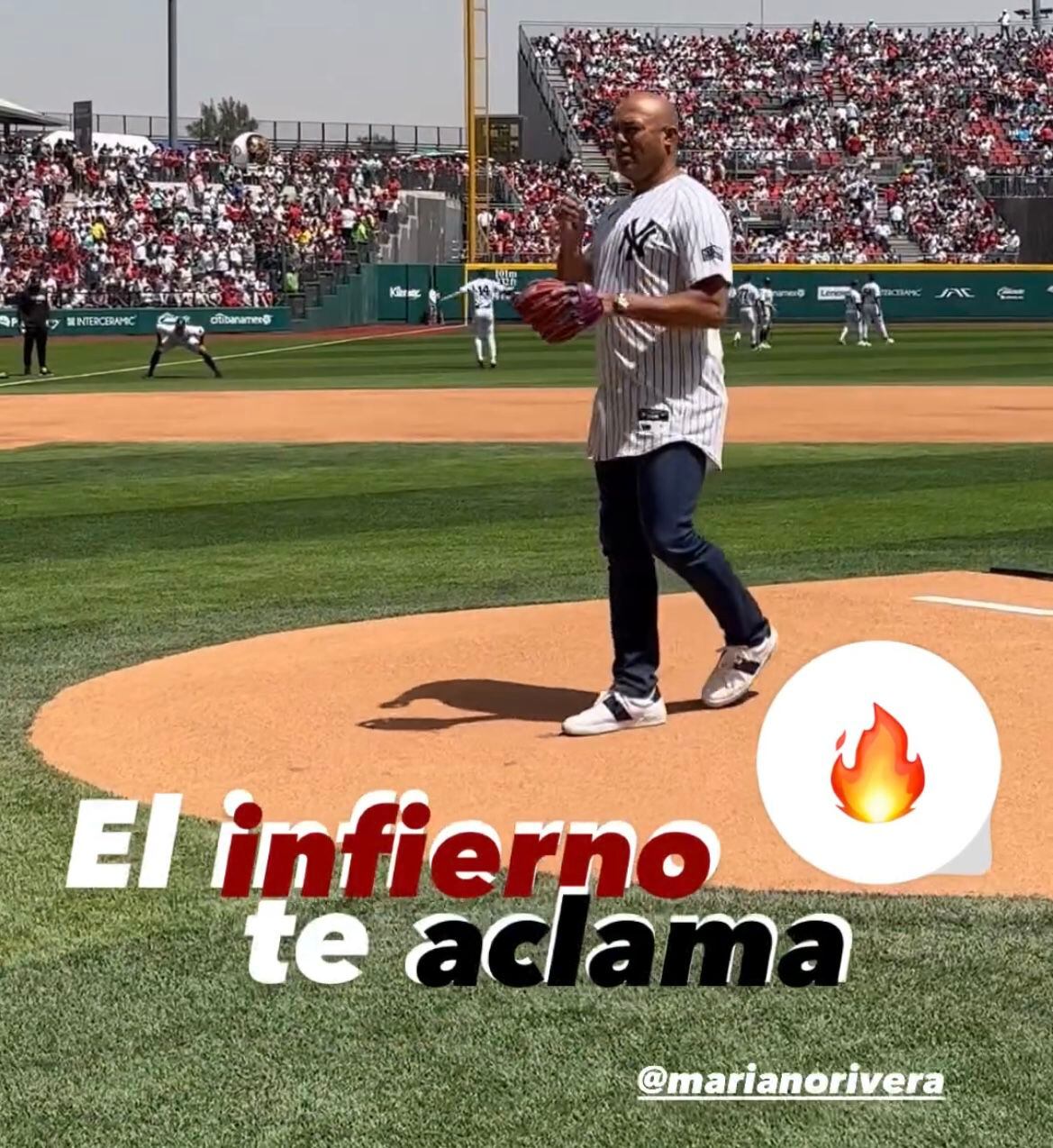 Mariano Rivera formó parte de la inauguración del partido de Diablos vs. Yankees. (Foto: Instagram / @diablosrojosmx)