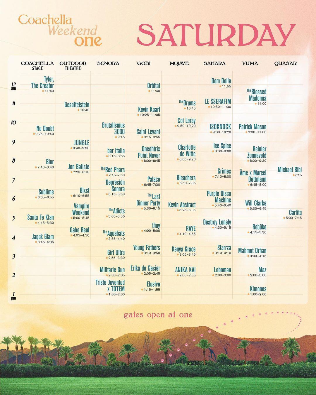 El segundo día de Coachella comienza transmisiones a las 17:00 horas en México. (Foto: Instagram / @Coachella).