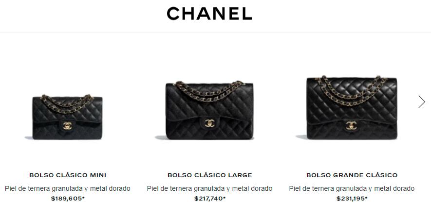 Estos son algunos de los bolsos Chanel más conocidos, con precios arriba de los 200 mil pesos.