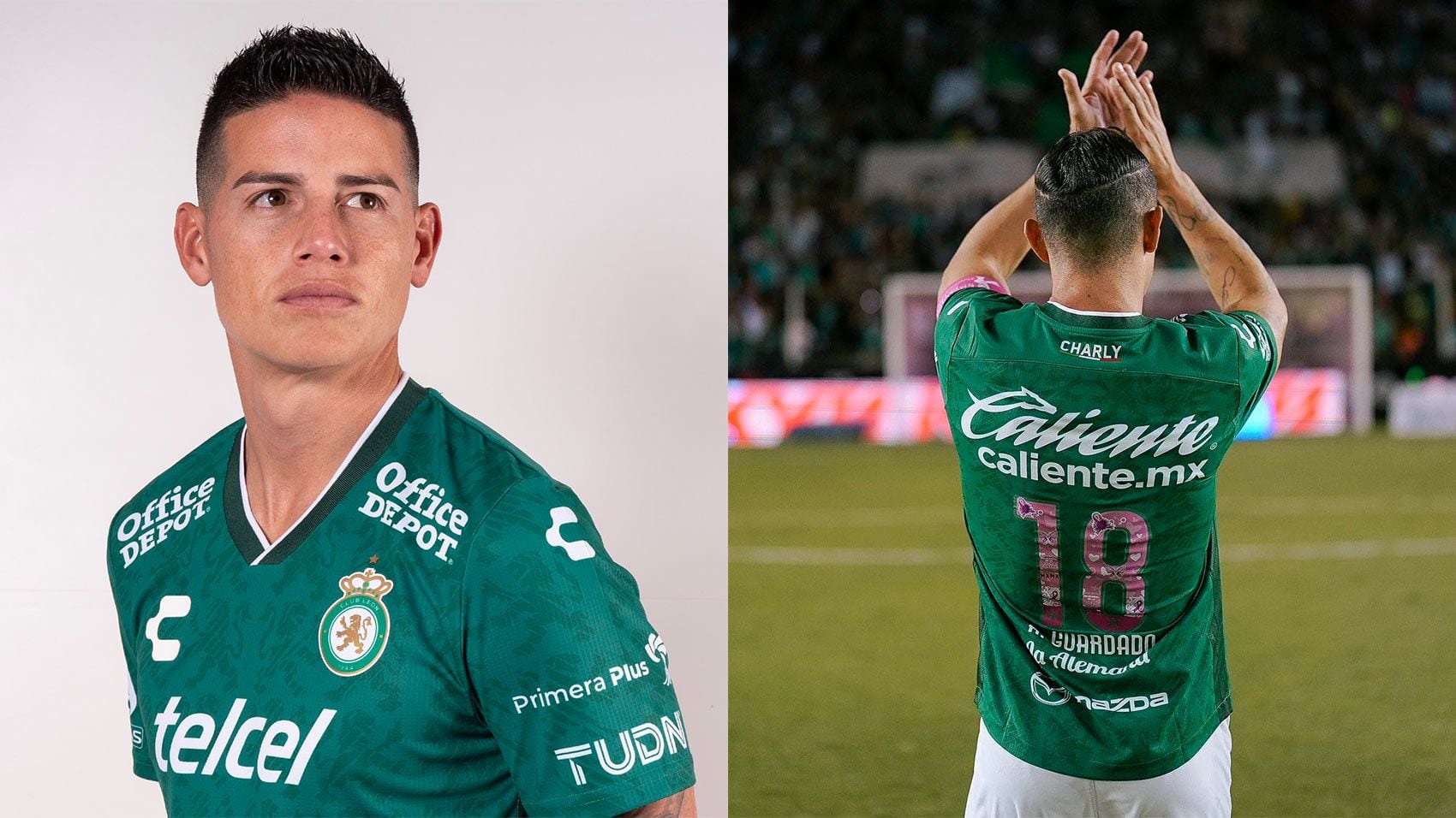 James y Guardado compartirán equipo en la Liga MX y Mundial de Clubes. (Foto: X @clubleonfc) 