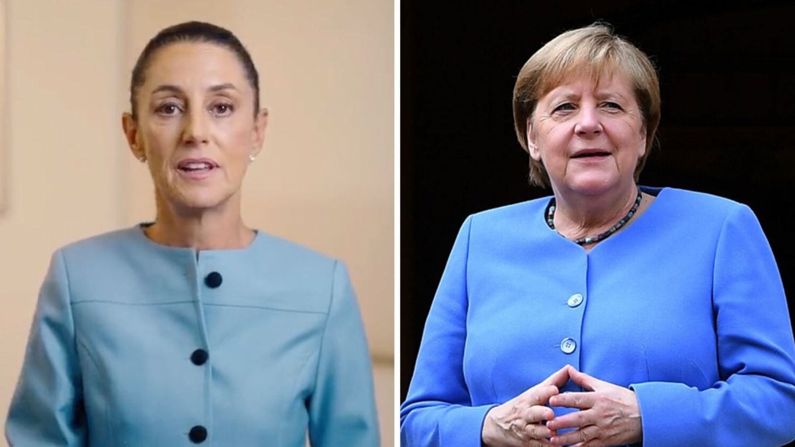 Claudia Sheinbaum utilizó un blazer que recordó al estilo característico de Ángela Merkel.