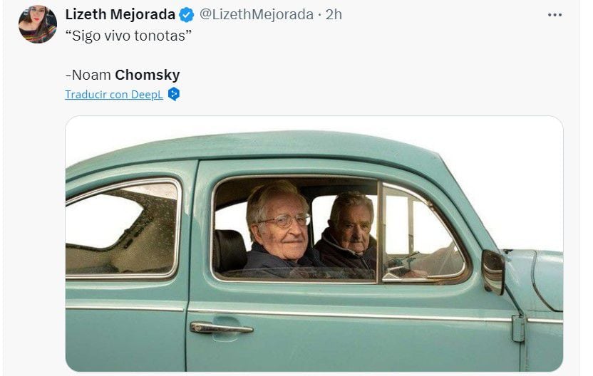 Memes de la 'fake news' sobre Noam Chomsky. (Foto: Especial).