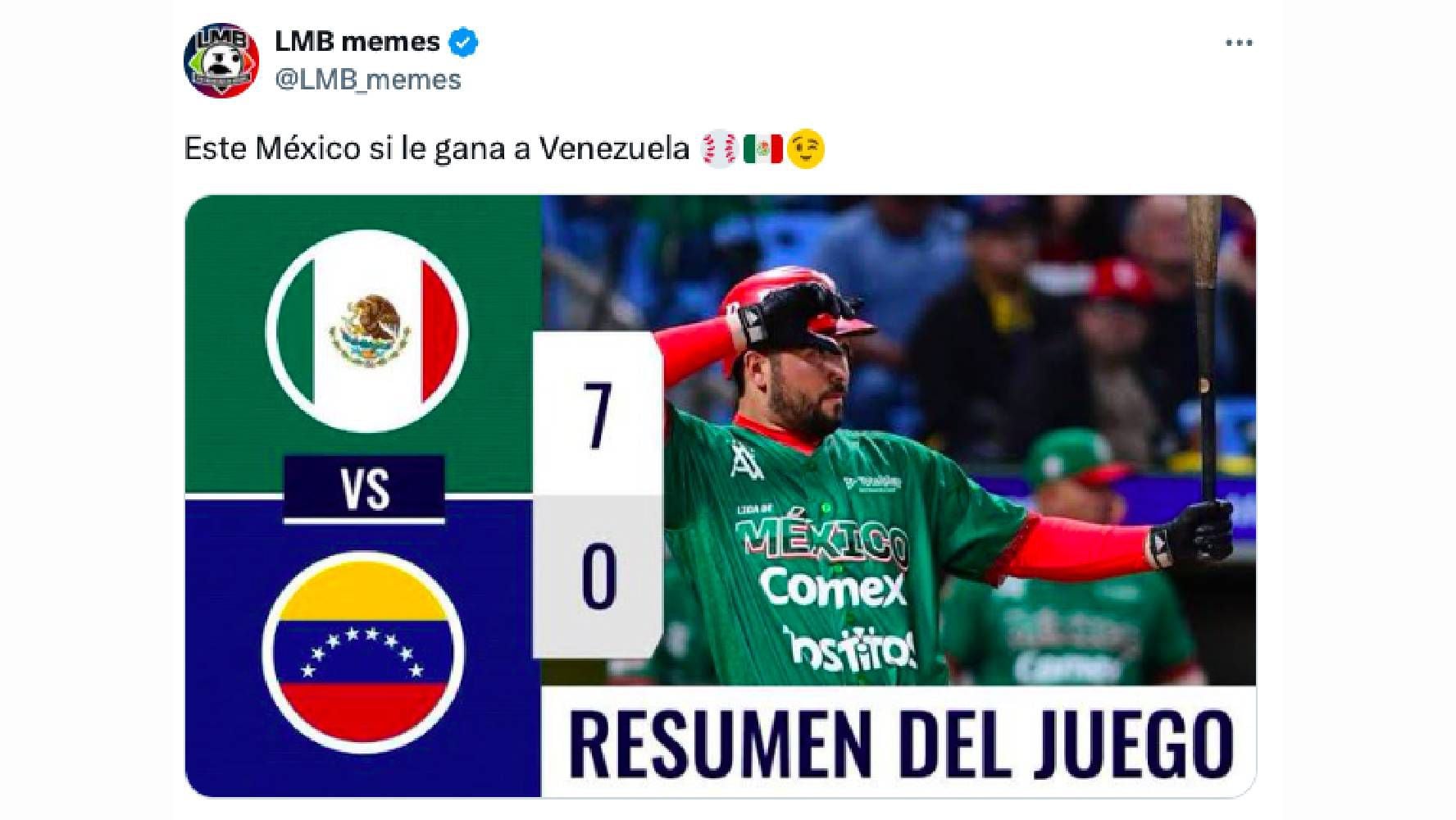 Hasta los seguidores del beisbol se rieron de la derrota de México ante Venezuela. (Foto: X).
