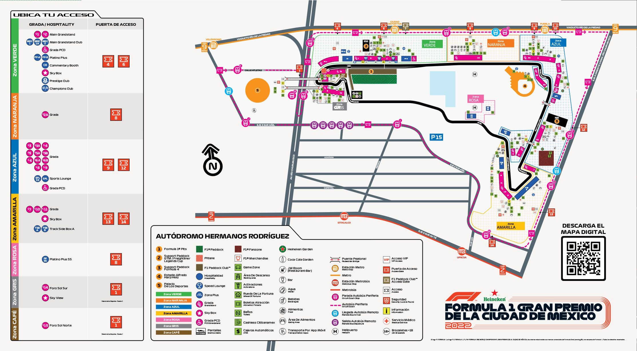 GP de México Puertas de acceso y vías para llegar al Autódromo