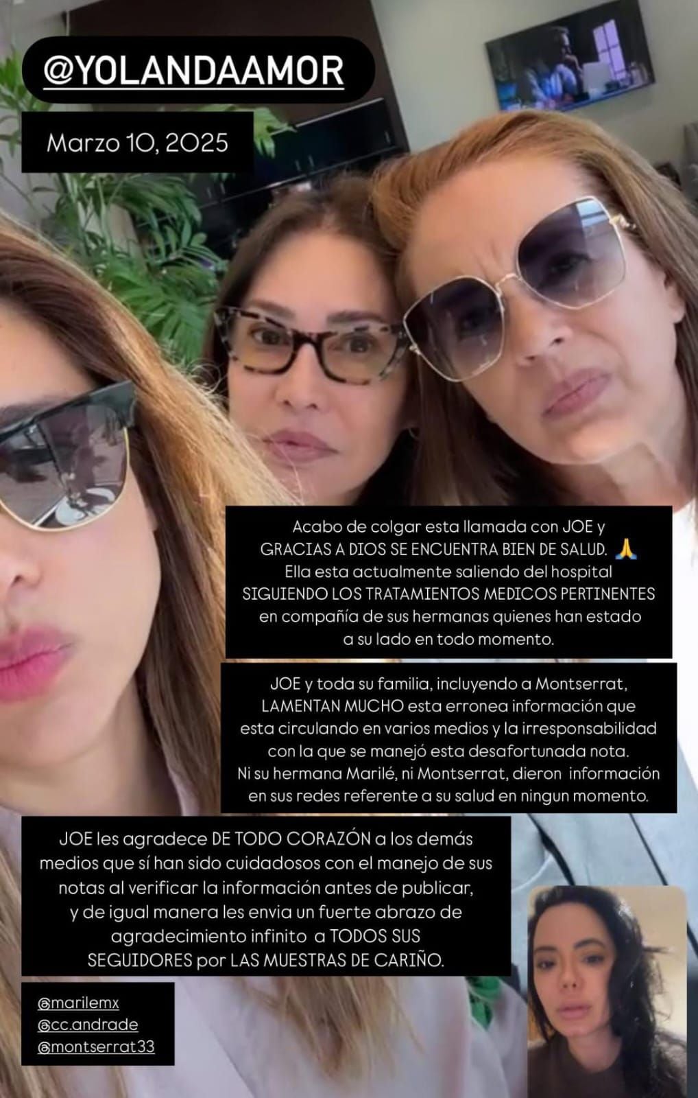 La productora de 'Montse & Joe' desmintió la muerte de Yolanda Andrade. (Foto: Instagram @ruthraquel)