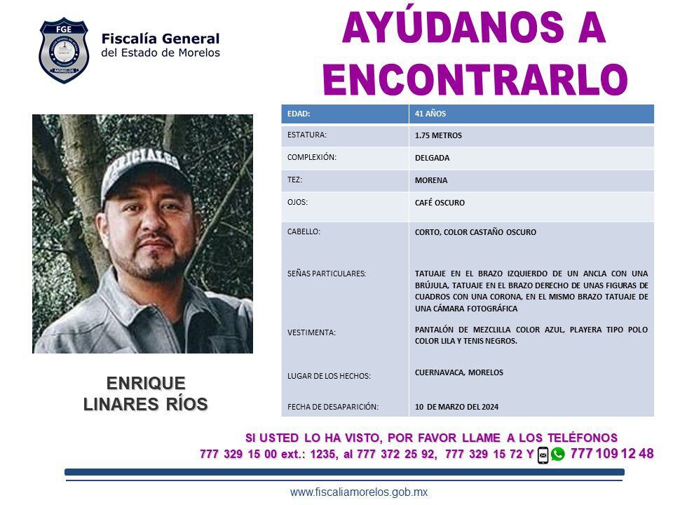 Enrique Linares, agente de la FGR desaparecido.