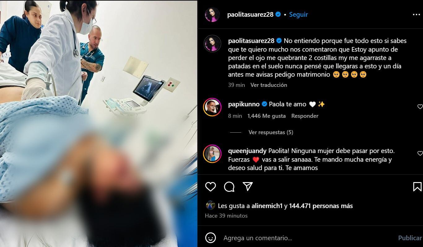 Publicación de Paolita Suárez en Instagram. (Foto: Captura de pantalla)