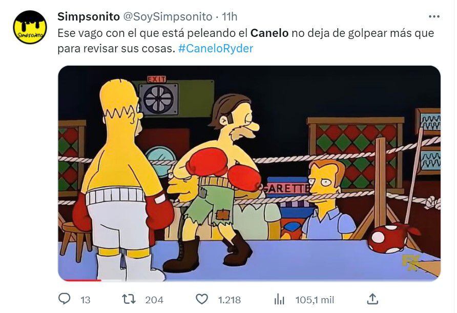 Las referencias de Los Simpson no faltaron durante la pelea de 'Canelo' Álvarez.