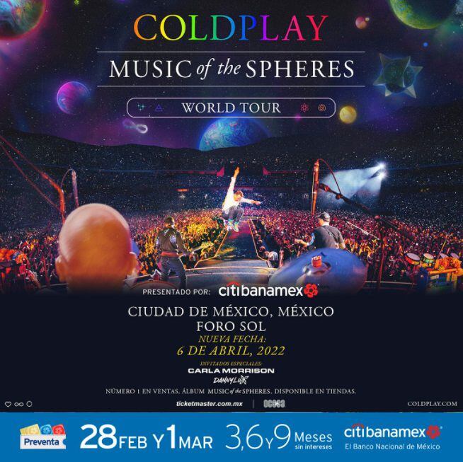 Ocesa abrió dos fechas para Coldplay en México (Foto: Facebook Ocesa)