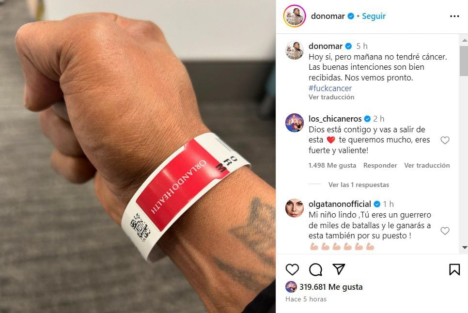 Don Omar compartió en su cuenta de Instagram su diagnóstico.
