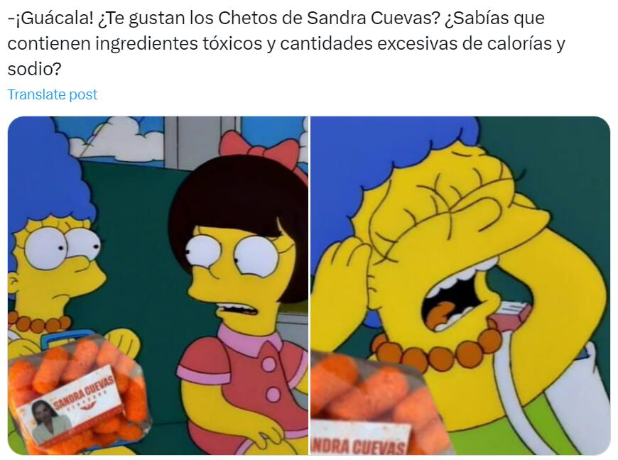 Los 'chetos' de Sandra Cuevas ocasionaron memes en redes sociales. (Foto: X / @Eraserhead79)