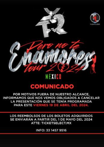 Después de recibir amenazas a través de mantas, 'Fuerza Regida' anunció la cancelación de su concierto en Cancún. (Foto: Instagram / @fuerzaregida).