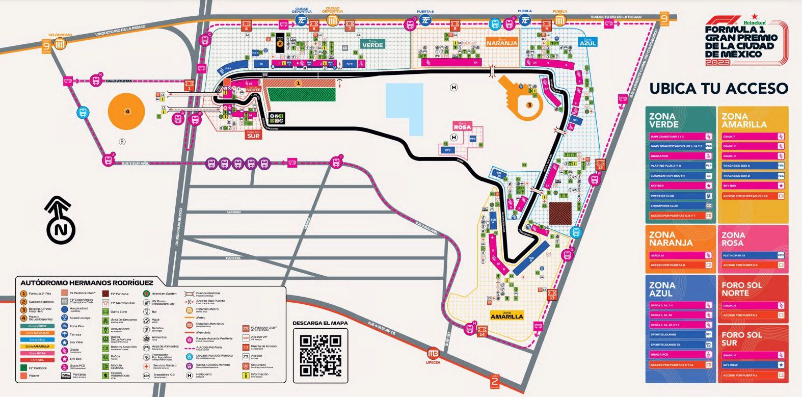 Mapa del GP de México 2023. (Foto: Mexico GP)