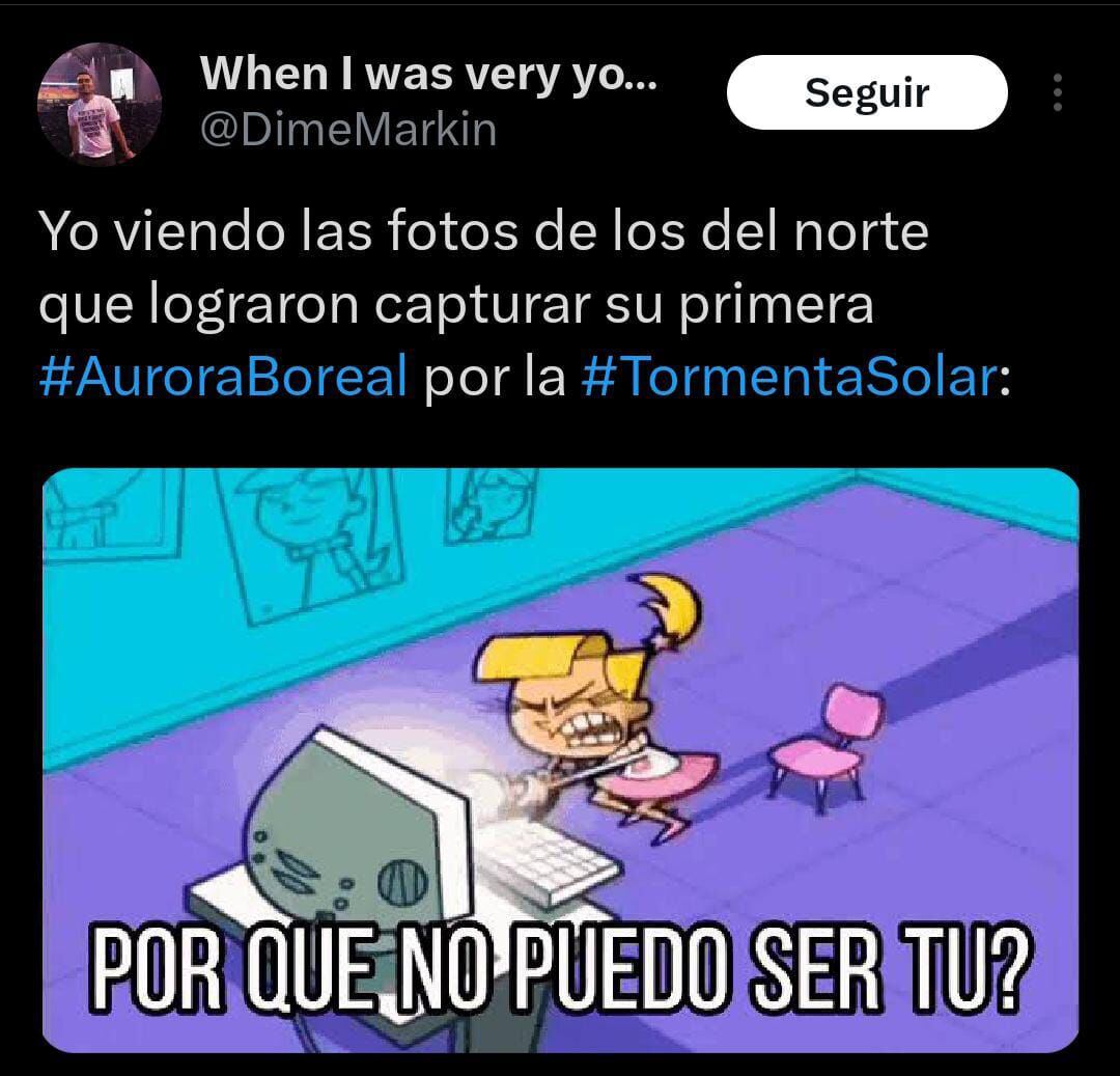 Ante la aparición de auroras boreales en México, algunas personas mostraron su envidia hacia aquellos que presenciaron el fenómeno. (Captura X)