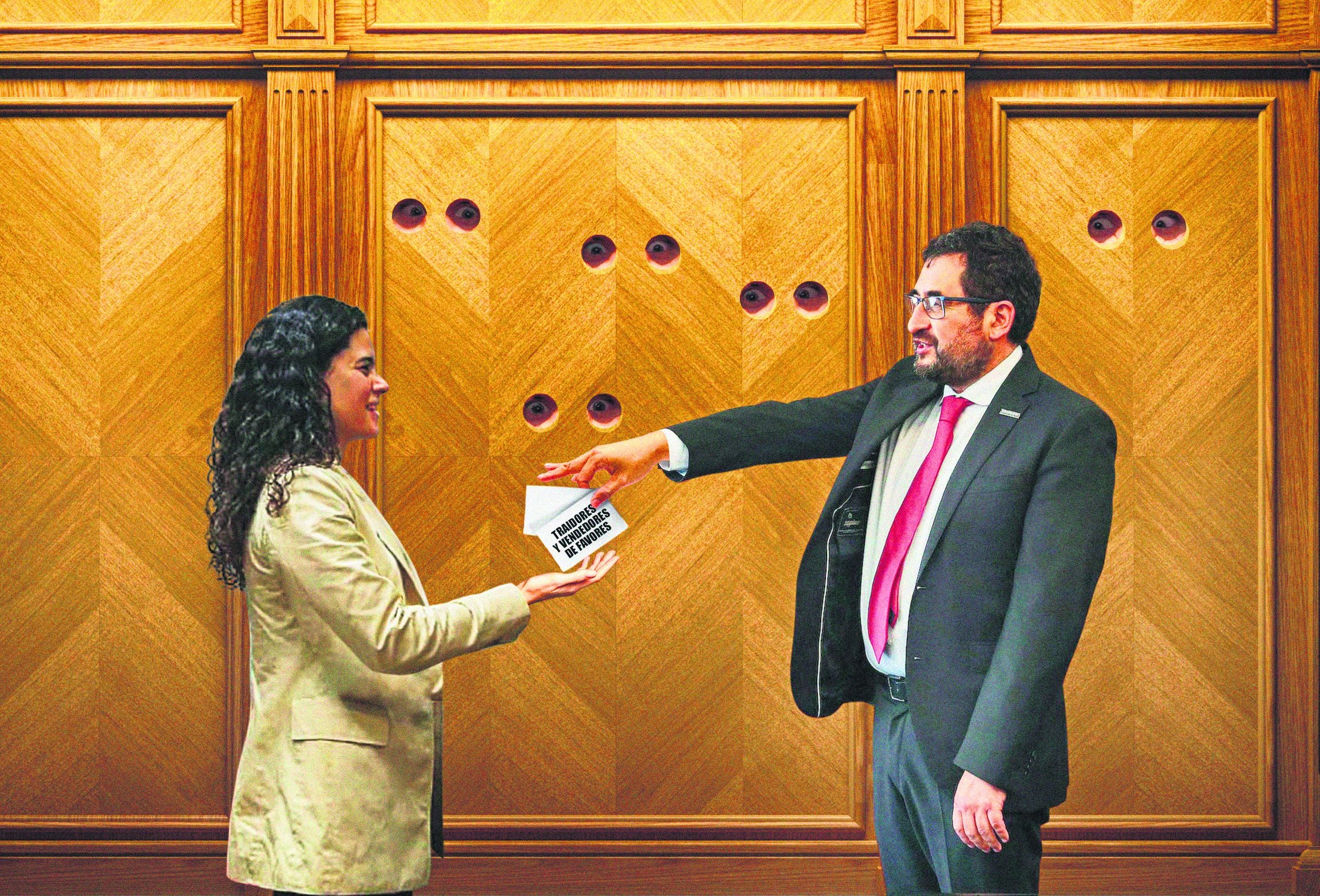 Luisa Alcalde entrega en Palacio las tarjetas de los traidores y vendedores de favores