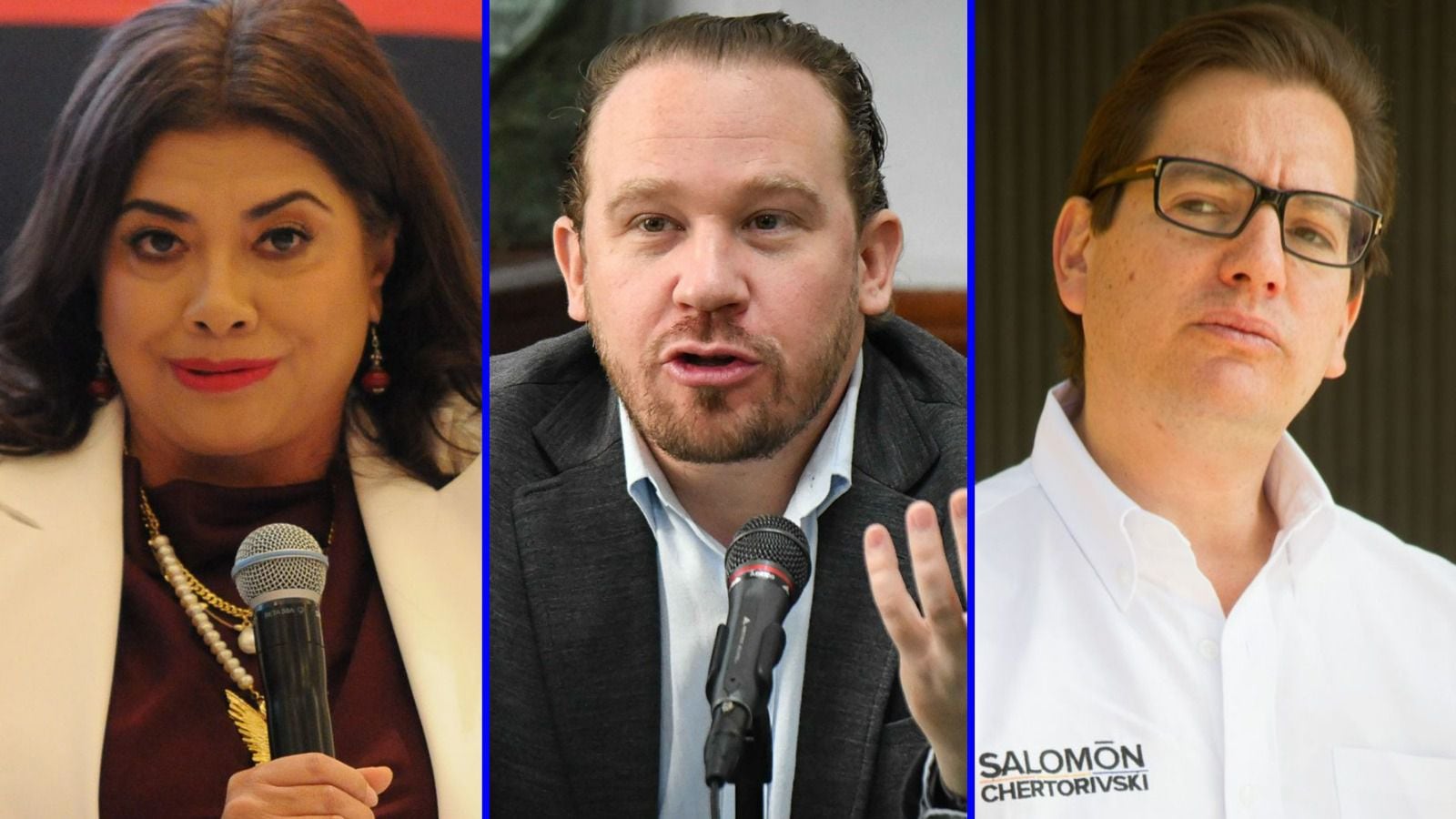 Los candidatos a Jefe de Gobierno de CDMX son: Clara Brugada, Santiago Taboada y Salomón Chertorivsky.