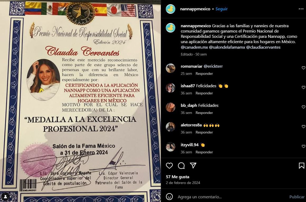 Publicación sobre Claudia Cervantes en Instagram. (Foto: Captura de pantalla)