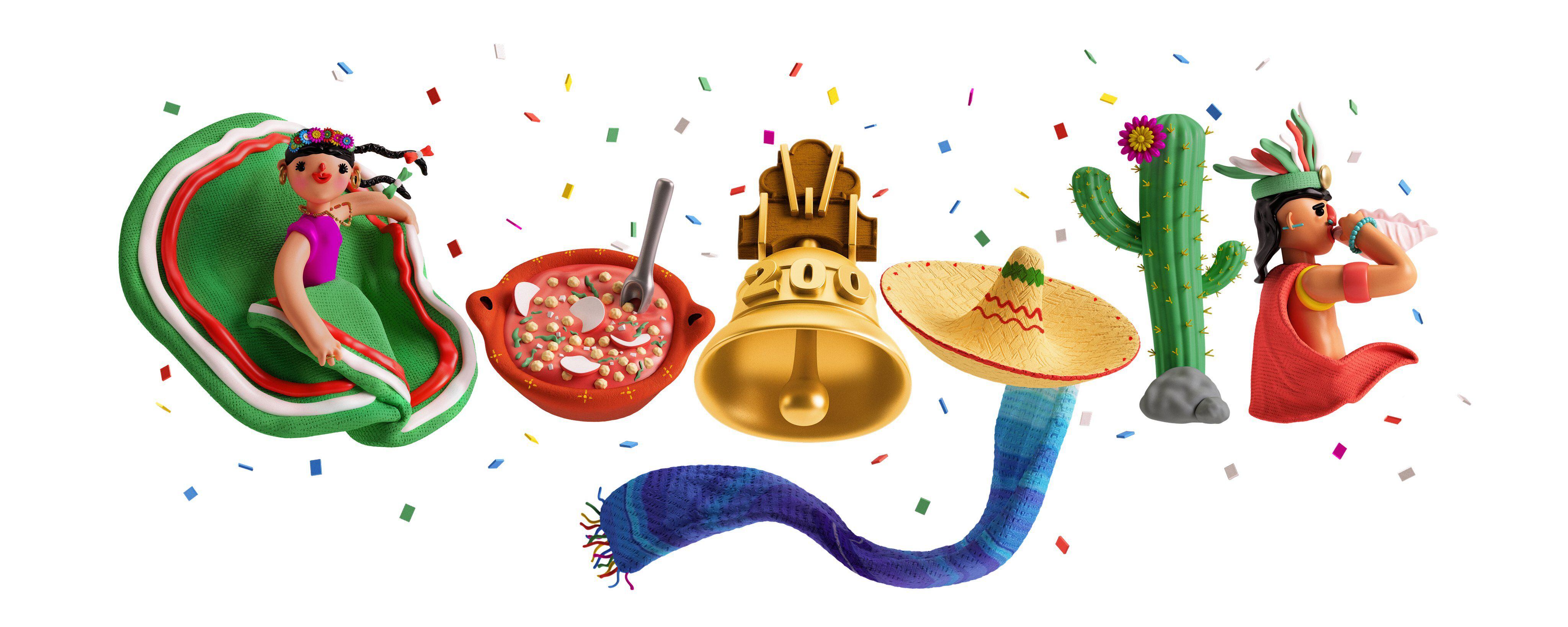 ¡Google da el grito! Pozole, bailable y campanas para celebrar 200 años de la Independencia de México