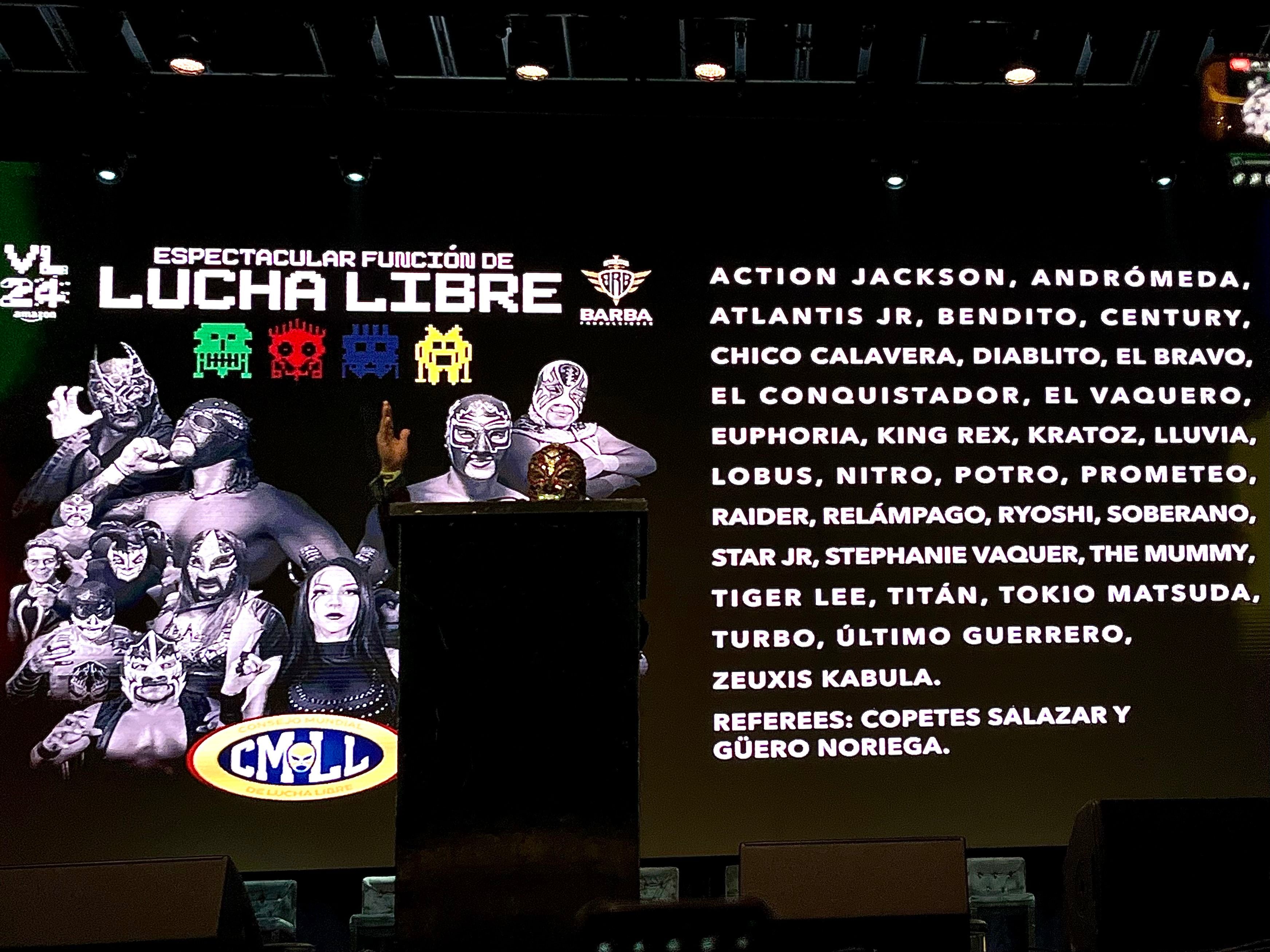 Presentación de las funciones de Lucha Libre que habrá en el Vive Latino 2024. (Foto: Brenda Escudero)