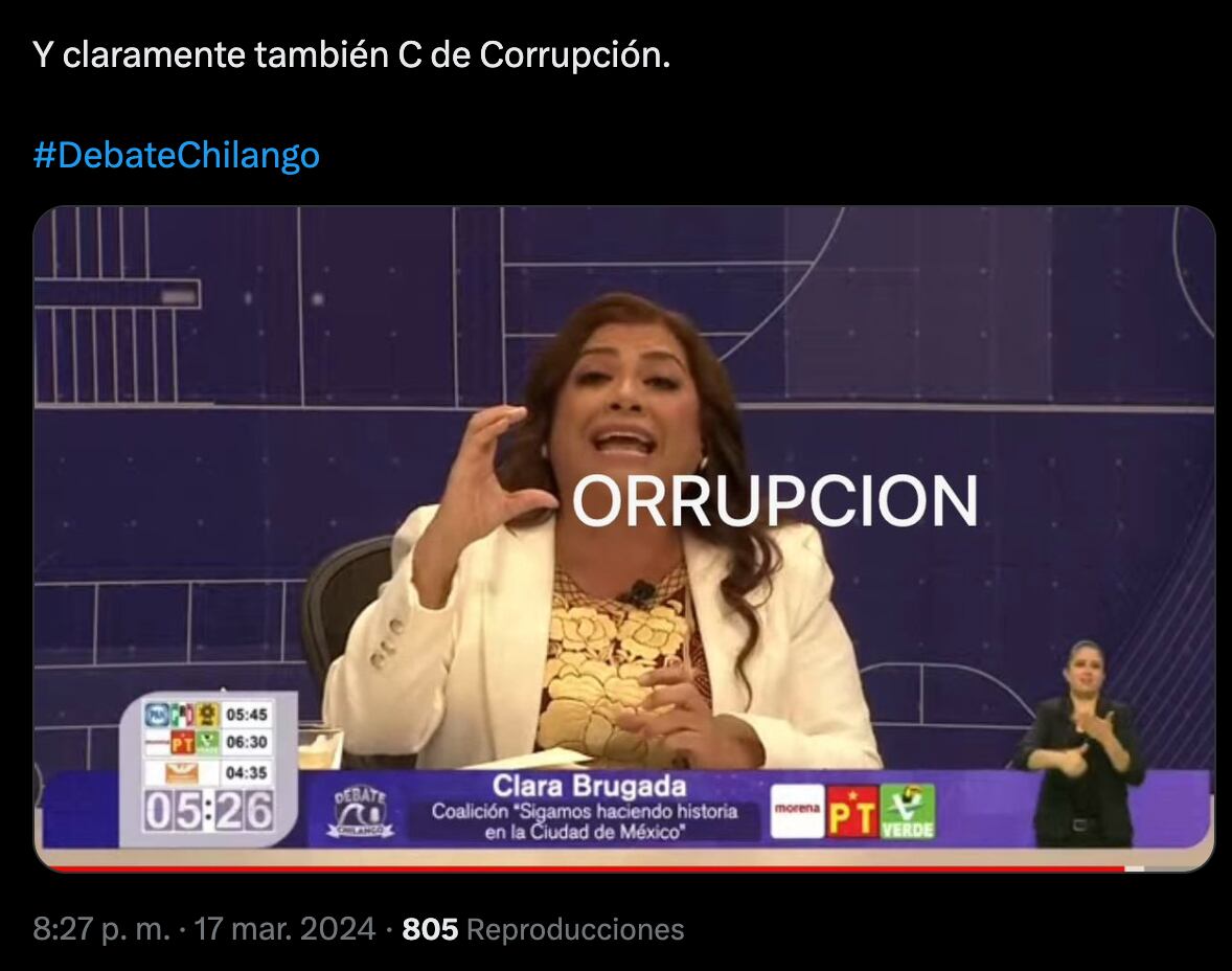 Memes del primer debate por la jefatura de gobierno de la Ciudad de México. (Foto: x)