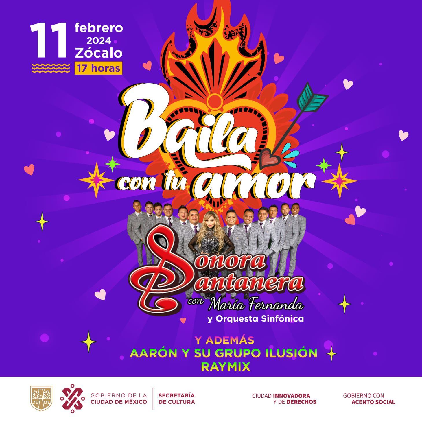 El concierto de La Sonora Santanera forma parte del evento llamado 'Baila con tu amor'. (Foto: www.cultura.cdmx.gob.mx)