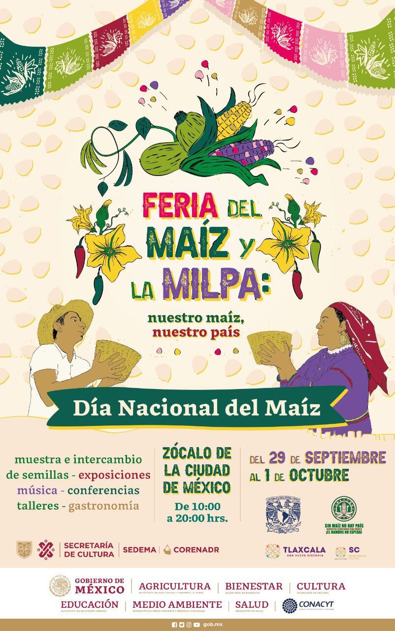 La Feria del Maíz y la Milpa se celebrará en el Zócalo capitalino. (Foto: Twitter / @CONANP_mx)