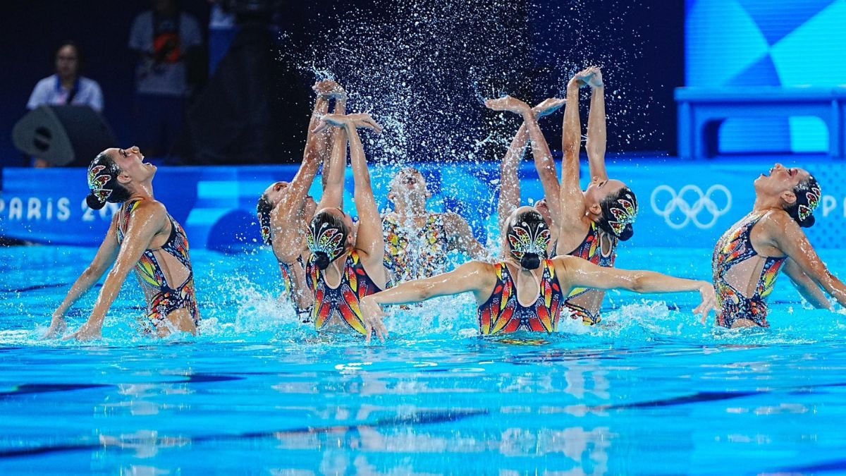 México en la segunda prueba de natación artística en París 2024. (Foto: X @COM_mexico)