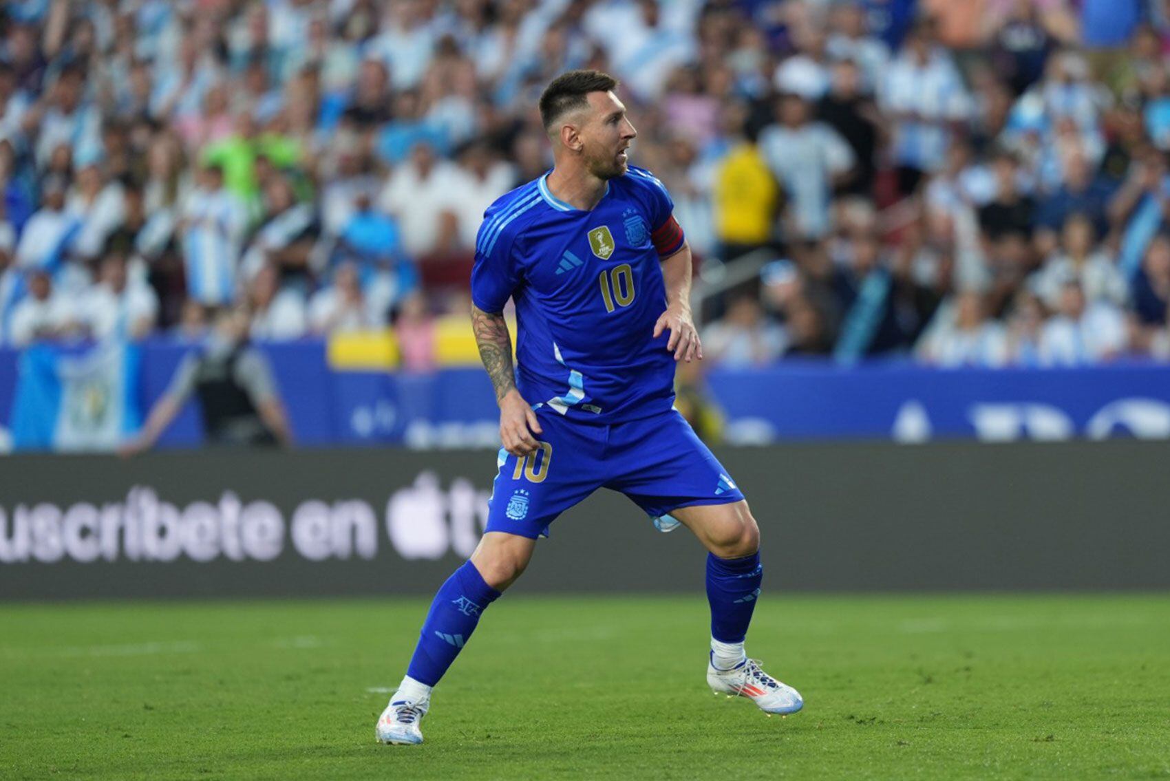 Leo Messi marcó dos goles ante Guatemala previo a su debut en copa América. (Foto: X @argentina) 