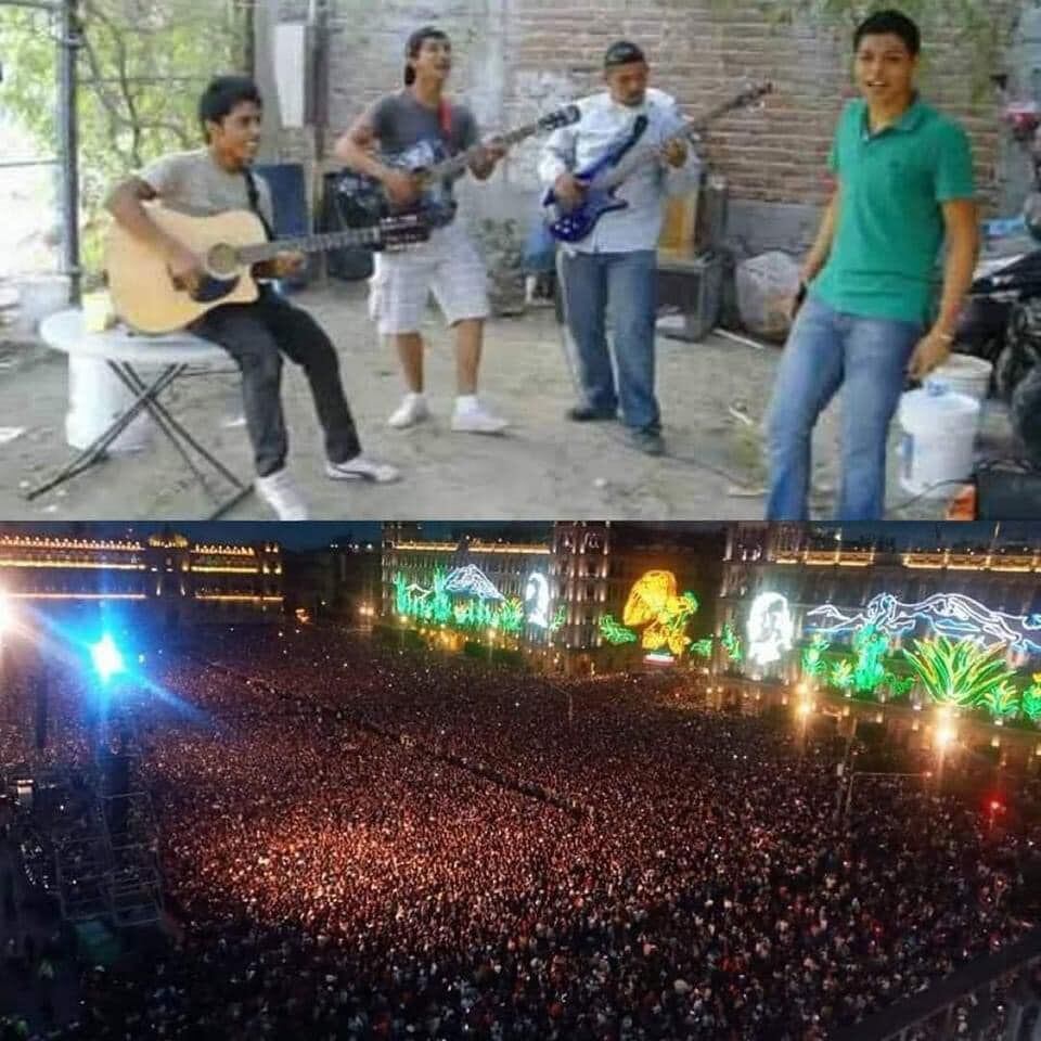 Después del concierto del Zócalo, Isael Gutiérrez compartió una foto de Grupo Firme en sus inicios. (Foto: Instagram / @isaelgutierrez).