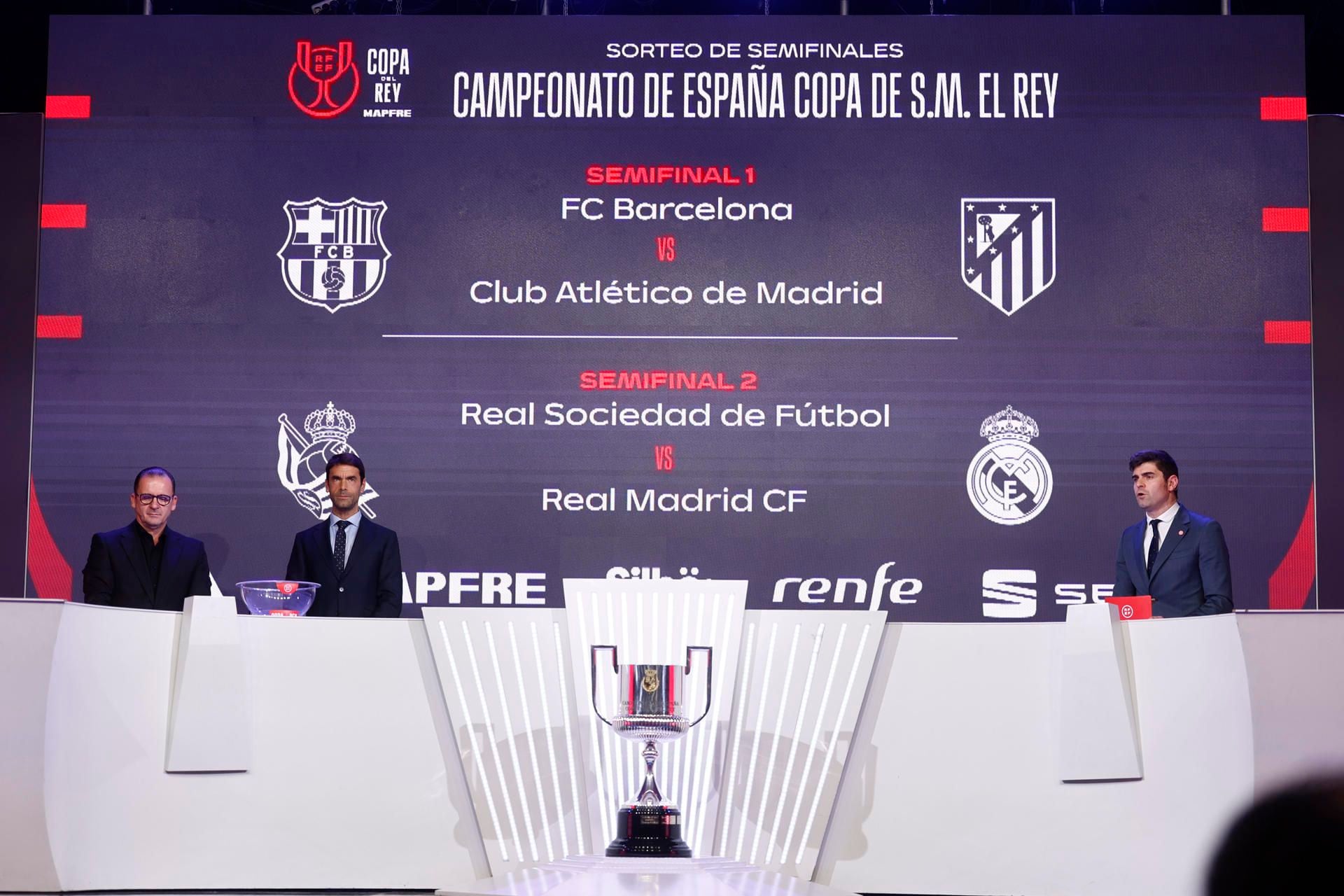 Barcelona-Atlético de Madrid y Real Sociedad-Real Madrid están en las semifinales de la Copa del Rey. (Foto: EFE/ Rodrigo Jiménez).