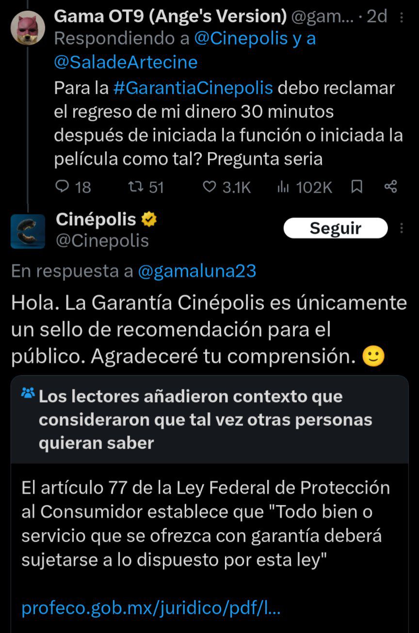 Usuarios en redes sociales se preguntaron si podían reclamar su reembolso haciendo válida la 'Garantía Cinépolis'. 