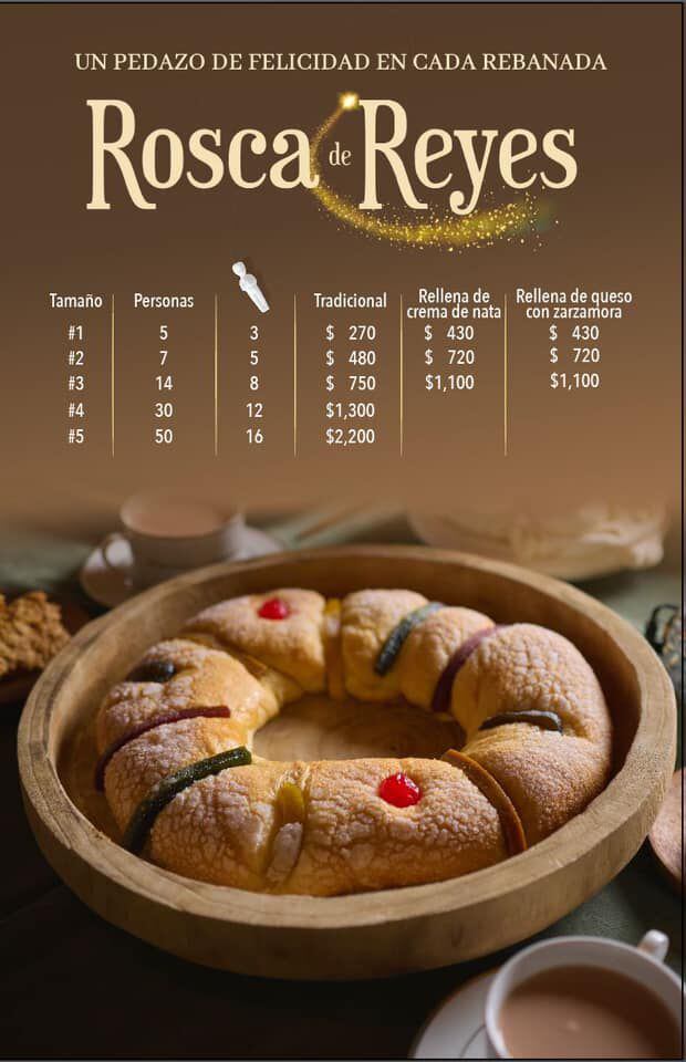 Los precios de la rosca de Reyes que partió Sandra Cueva dependen de la medida y los ingredientes con los que se prepara. (Foto: Pastelería Elizondo)