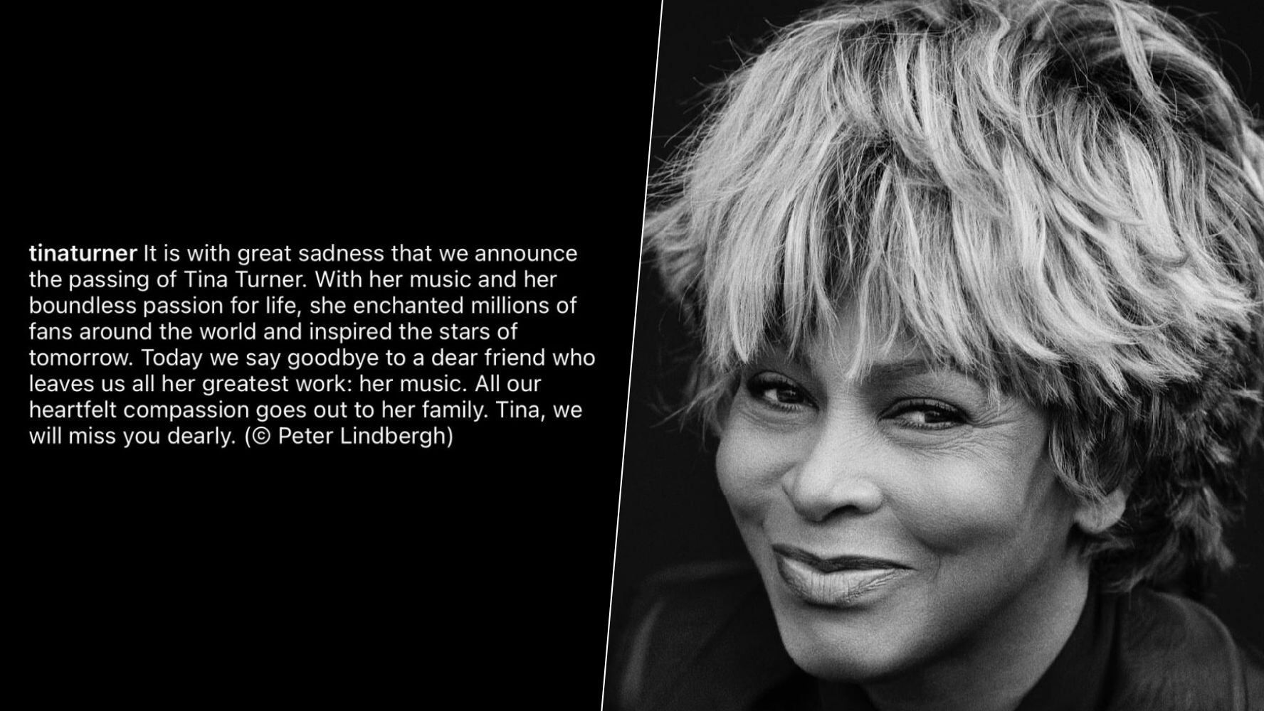 Las redes sociales de Tina Turner publicaron un comunicado sobre su muerte. (Foto: Instagram / @tinaturner)