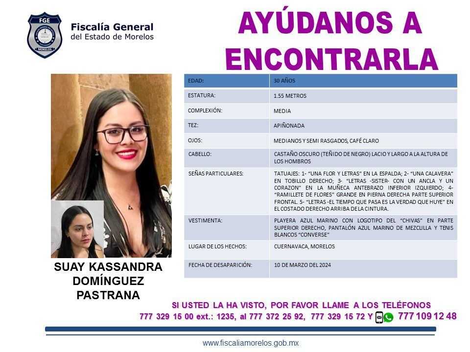 Suay Domínguez Pastrana, agente de la FGR, desapareció junto a su compañero.
