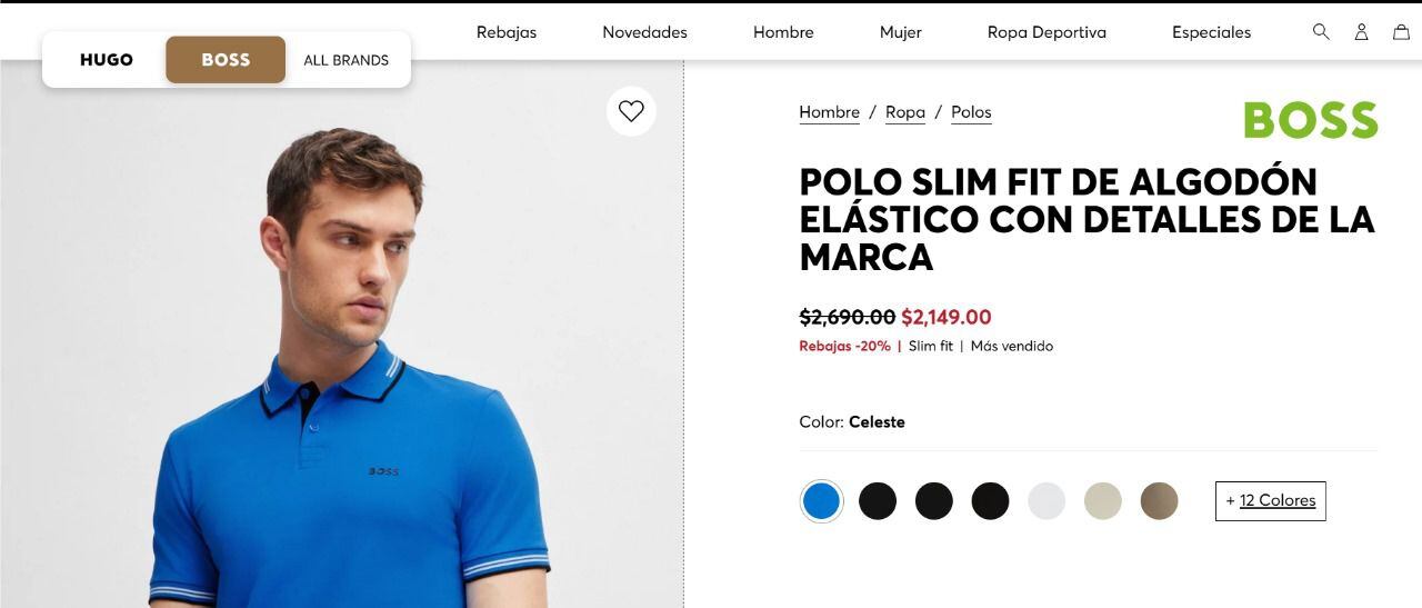 La camisa polo que usaba 'Mayo' Zambada tiene un costo de casi 3 mil pesos en la tienda oficial de BOSS.