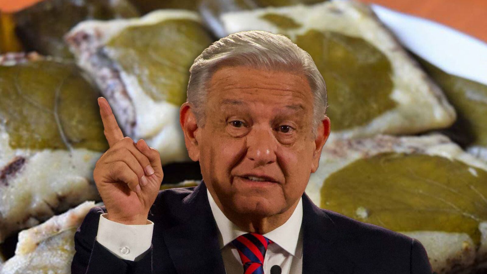 El presidente Andrés Manuel López Obrador siempre presume los tamales de chipilín. (Fotoarte: Andrea López Trejo | El Financiero).
