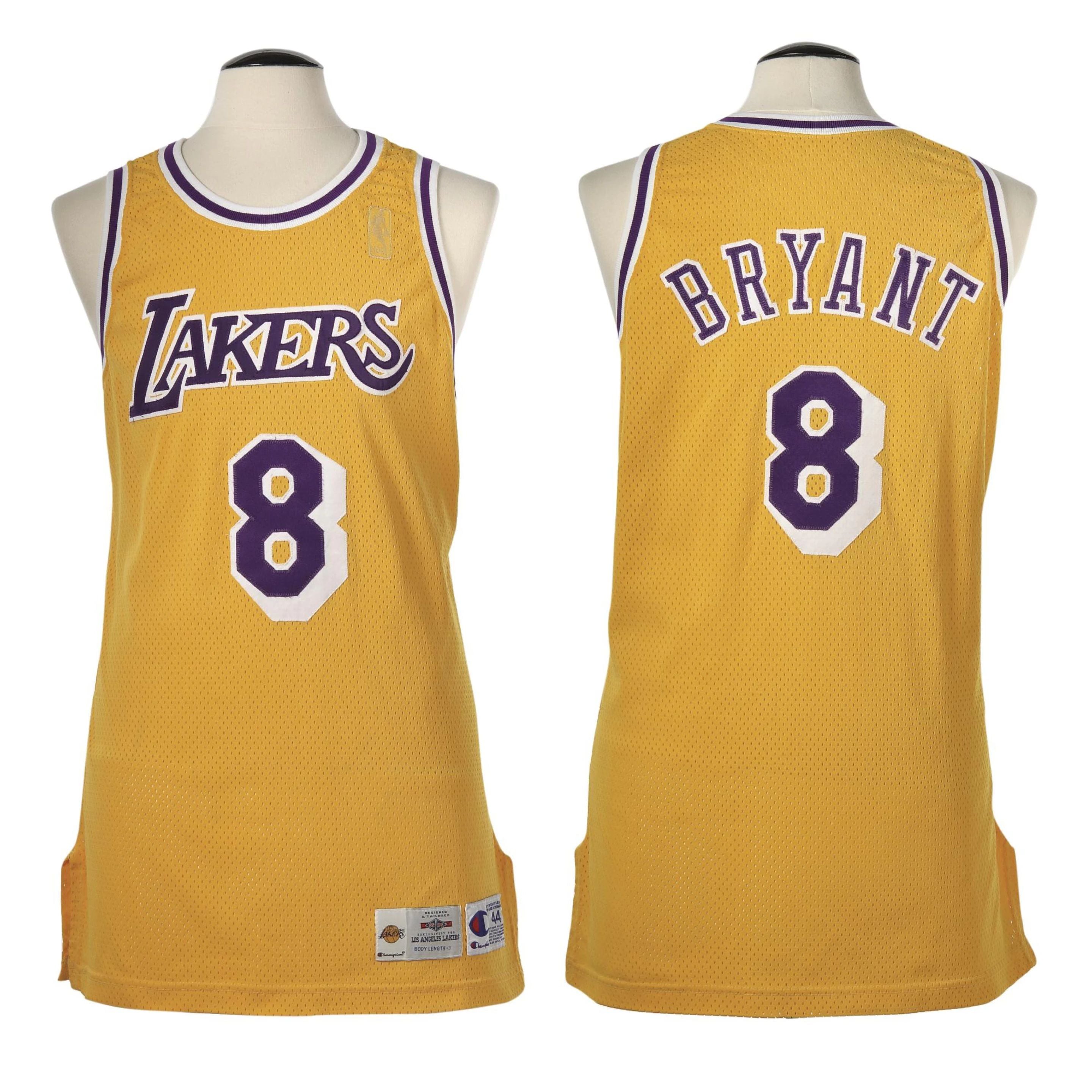 Camiseta de local de novato de Los Angeles Lakers de Kobe Bryant 1996. Foto: Sotheby's