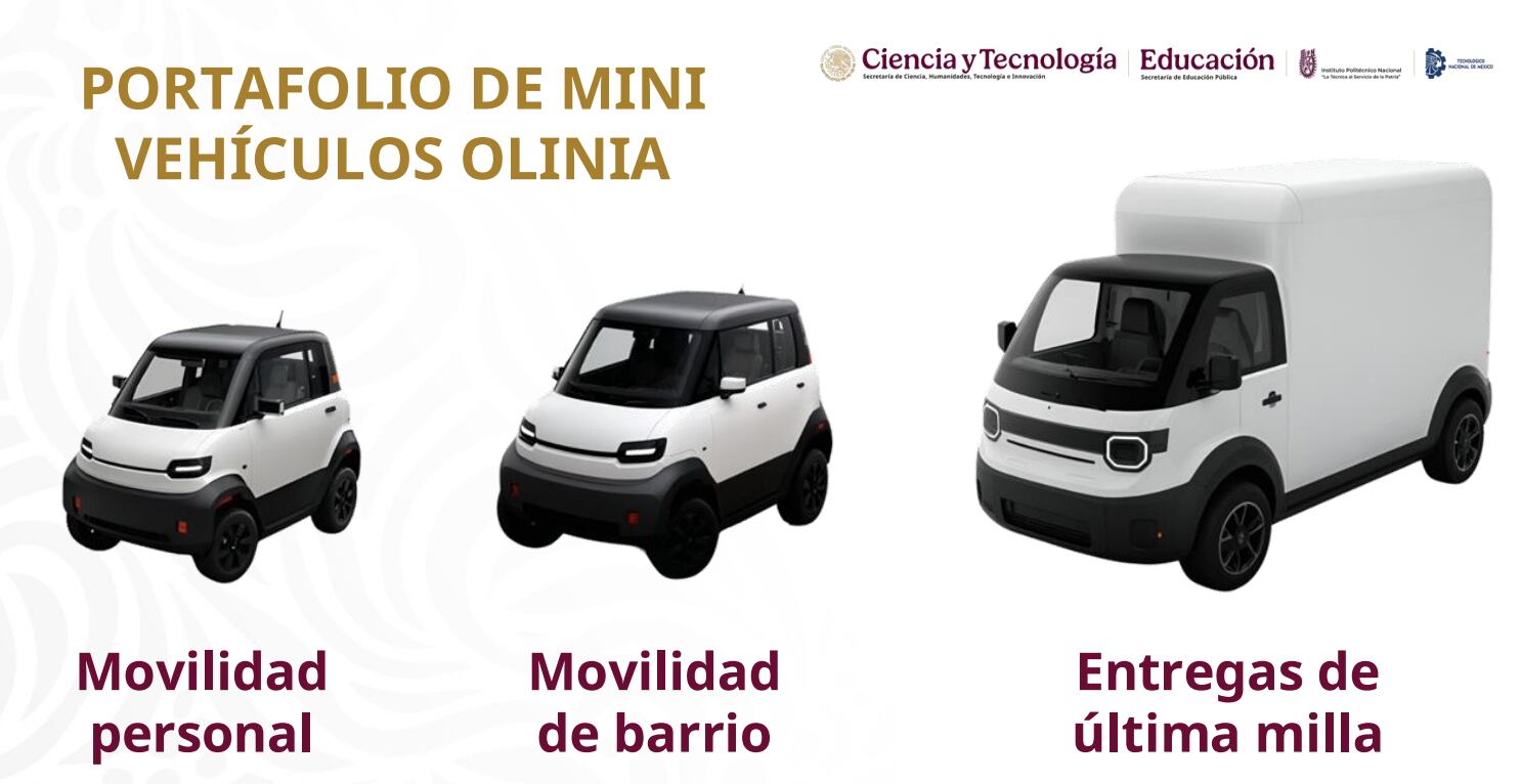 Estos son los 3 modelos de autos eléctricos Olinia que se tiene planeado fabricar.