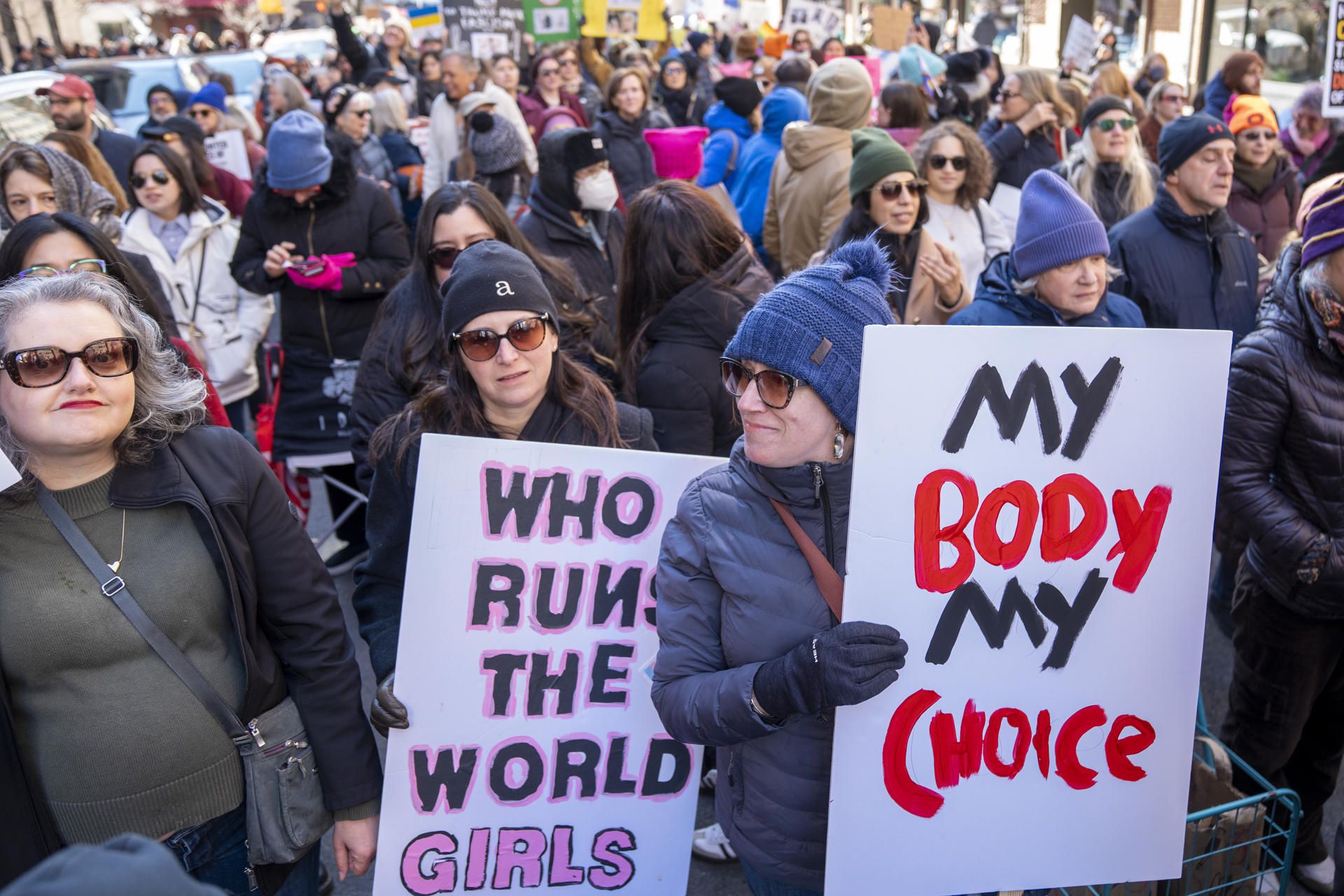 Las marchas por el Día Internacional de las Mujeres tuvieron poca convocatoria este año. 