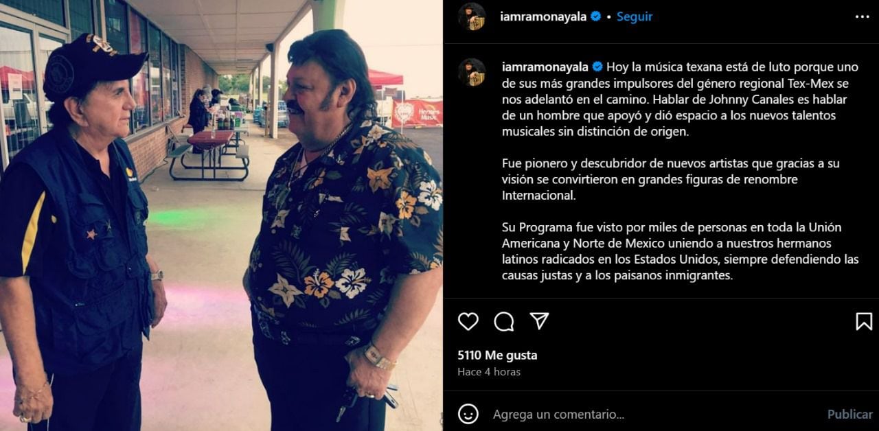Publicación de Ramón Ayala en Instagram. (Foto: Captura de pantalla)