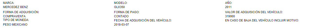 La declaración patrimonial de Ana Gabriela Guevara cuenta con coches de lujo. (Foto: Captura de pantalla)