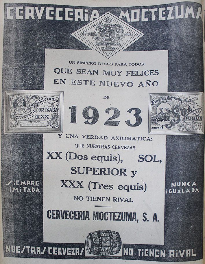 La Cervecería Moctezuma publicitaba sus productos desde la década de los años 20. (Foto: Facebook / @Archivo General de la Nación (AGN))