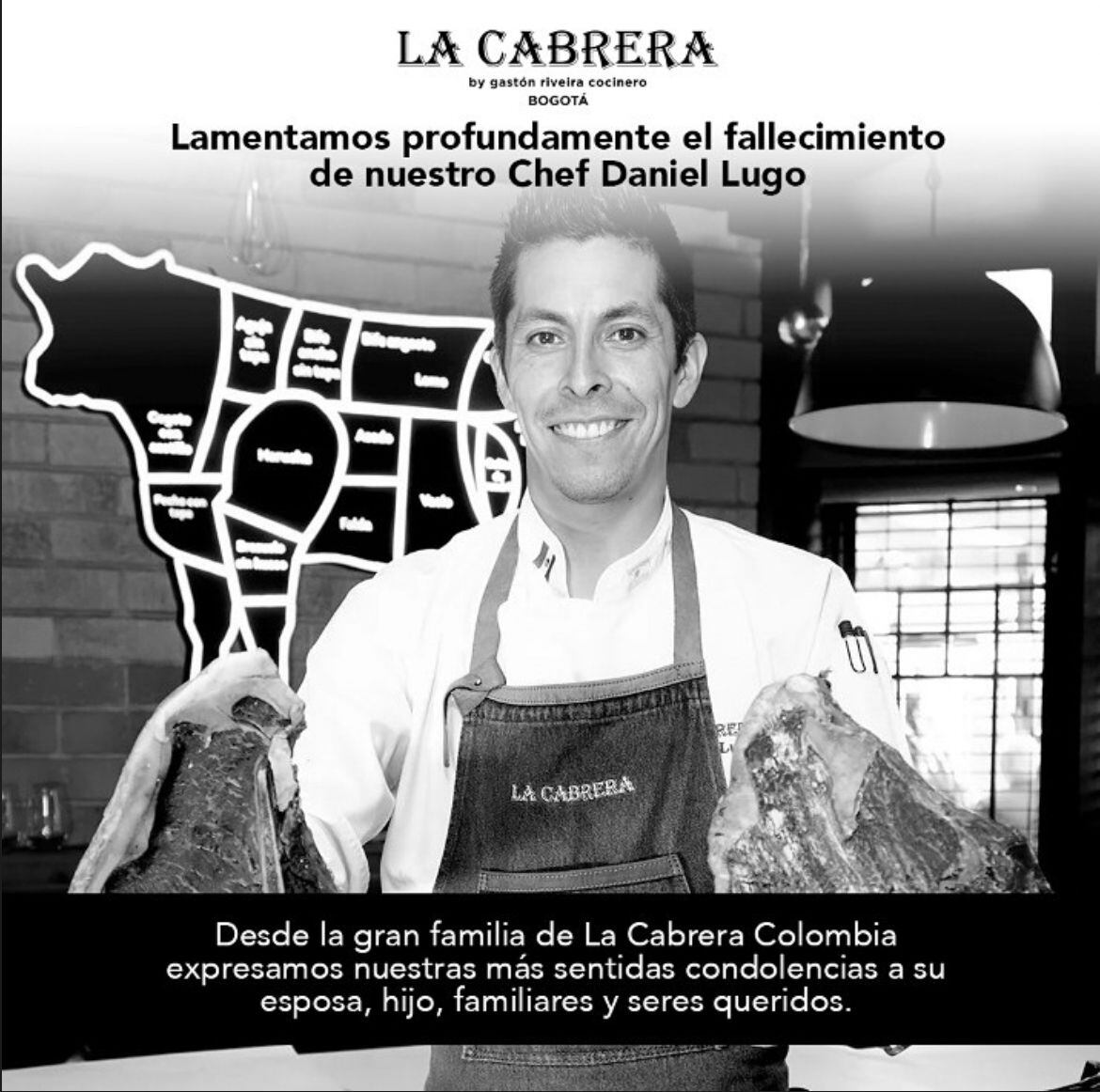 Daniel Lugo Alvarado formó parte del restaurante La Cabrera. (Foto: Instagram / @lacabrera_bogota)