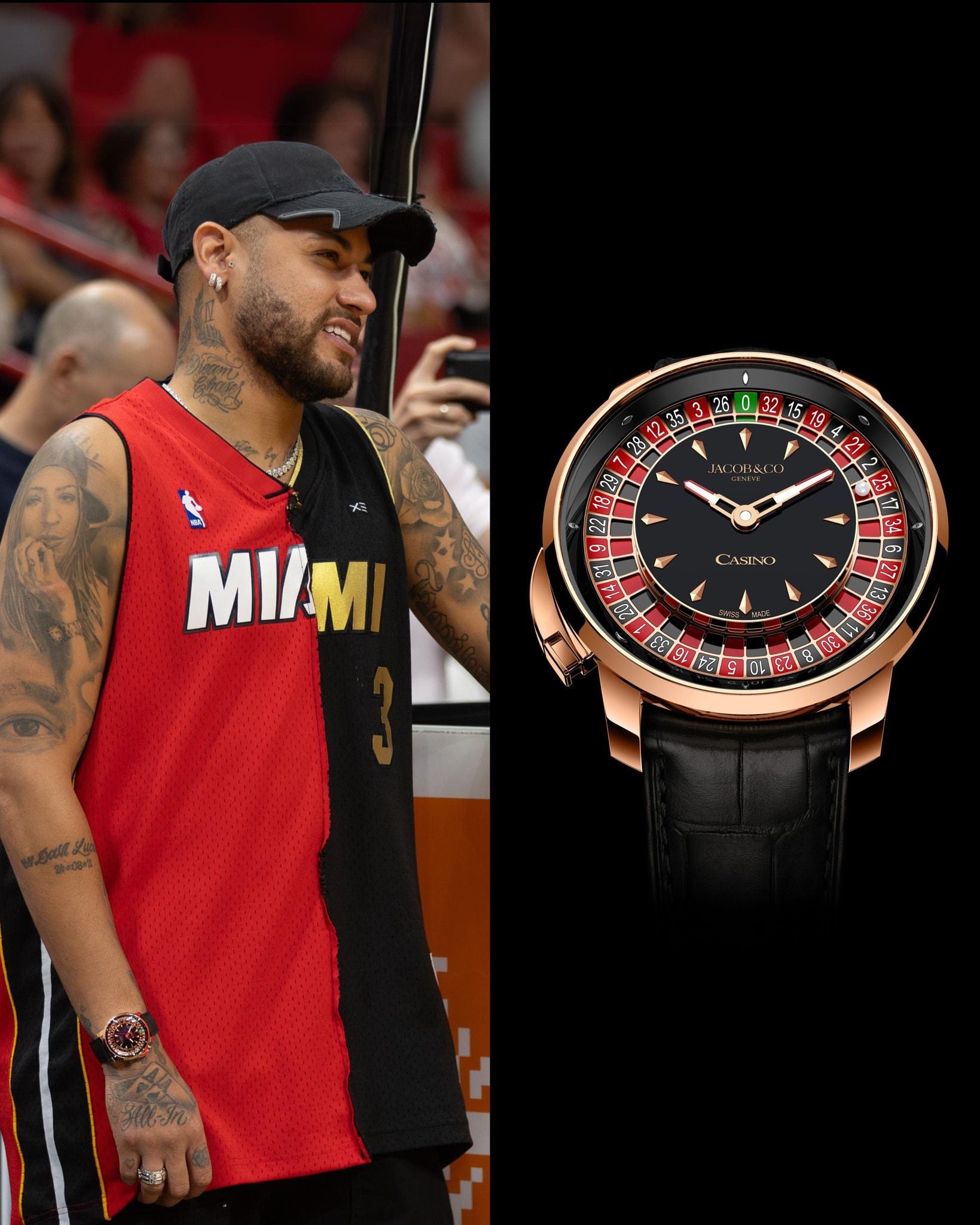 El futbolista Neymar también tiene un reloj Jacob & Co. Casino Tourbillon. (Foto: Jacob & Co.)